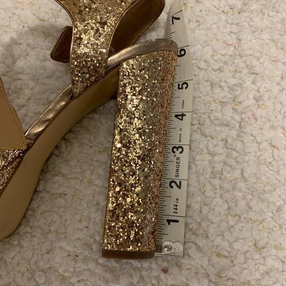 Gold glitter Steve Madden Jillyy platform sandals size 8.5 - Picture 9 of 10